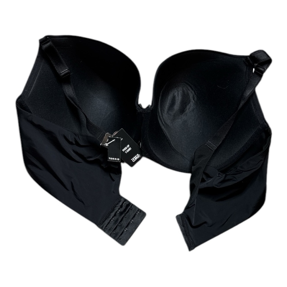 TORRID CURVE PERFECT T SHIRT PUSH UP BRA 46DD BLACK LACE INSET SMOOTH CUPS *NWT* - Picture 5 of 11